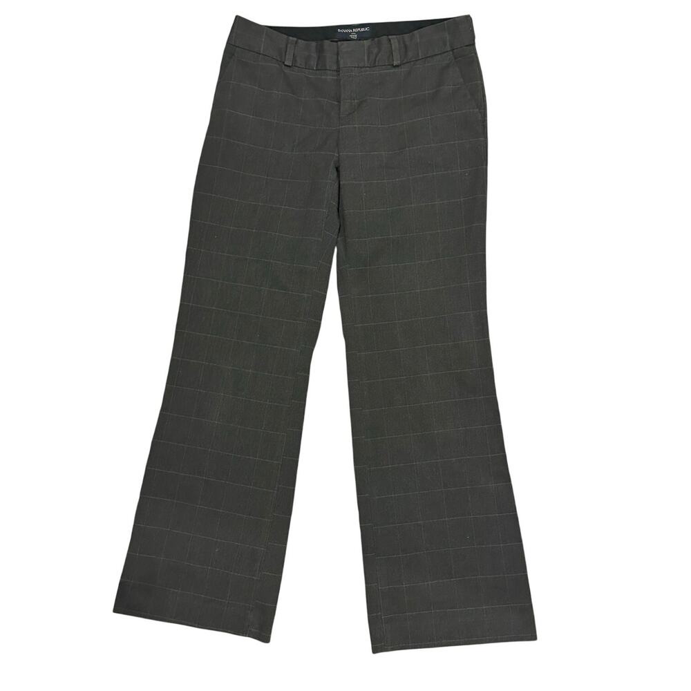 Banana Republic Martin Fit Gray Plaid Trouser Pants 4P